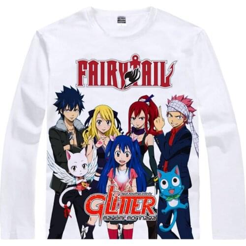 Fairy Tail T-Shirt Lucy Heartfilia Shirt Colorful T Shirts Anime Accessories Shirt Print Womens Long Sleeves coolprint