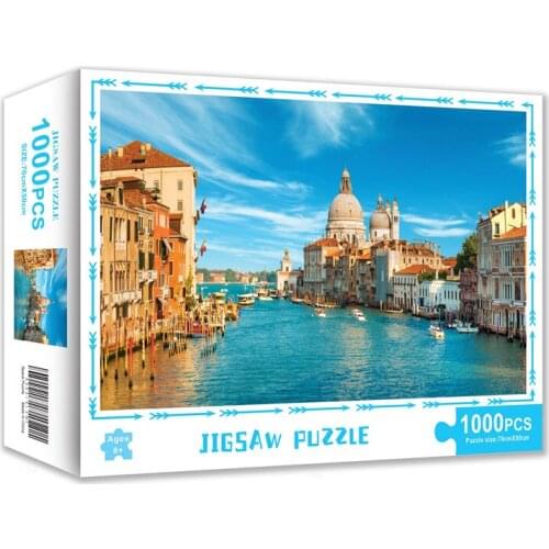 1000pcs Jigsaws Venetian castle Scenery Photo for Family Game Children Adult Relief Stress Toy Hotel Room Decoration