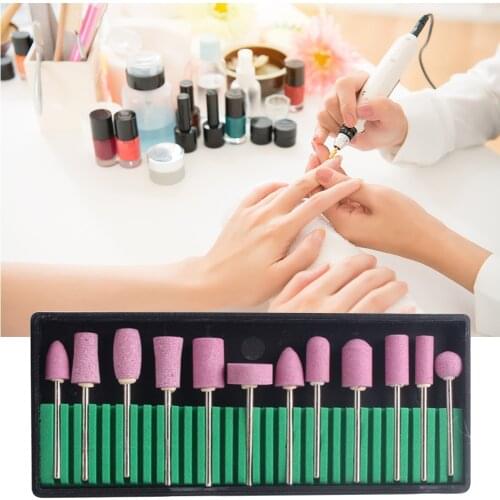 12pcs/set Manicure Nail Art Quartz Sand Grinding Head Remove Dead Skin Grinding Head Nail Art Tools