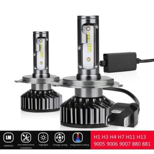 2PCS F2 Canbus H4 H7 Led Headlight Bulb 9005 HB3 H8 H9 H11 HB4 9006 Fog Light 6500K High/Low Beam ZES turbo fan LED Headlamp