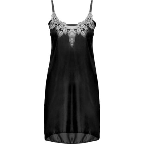 2022 Ladies Sexy Silk Satin sexy spaghetti strap V-neck nightgown solid color sleepwear quality faux lounge AD0222