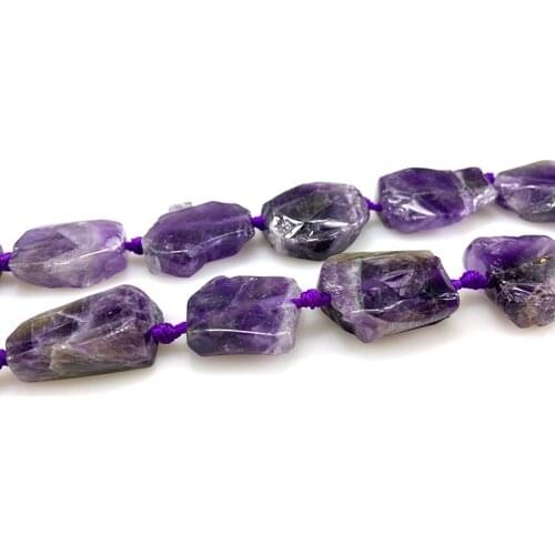 23x27mm Natural Freeform Amethysts Beads For Jewelry Making Beads Bracelets For Women Gift 15'' Needlework DIY Beads Trinket