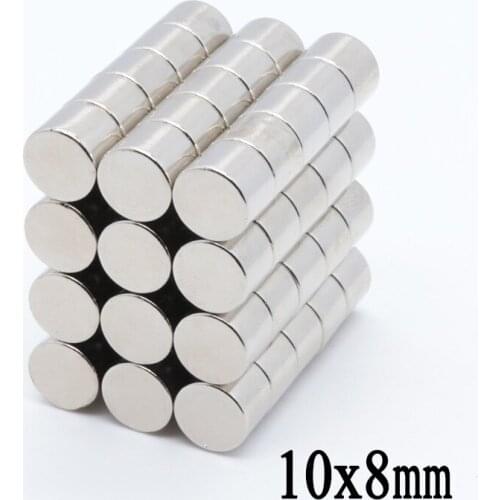 50pcs 10x8 mm Mini Round Neodymium Magnets 10*8mm N35 Super Powerful Craft Strong Rare Earth Magnet NdFeB 10x8 mm