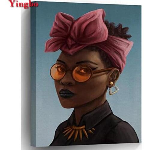 Ying bo Diamond Embroidery African woman Picture of Rhinestones,Diamond Painting Cross Stitch Full Square Diamond Mosaic Sale