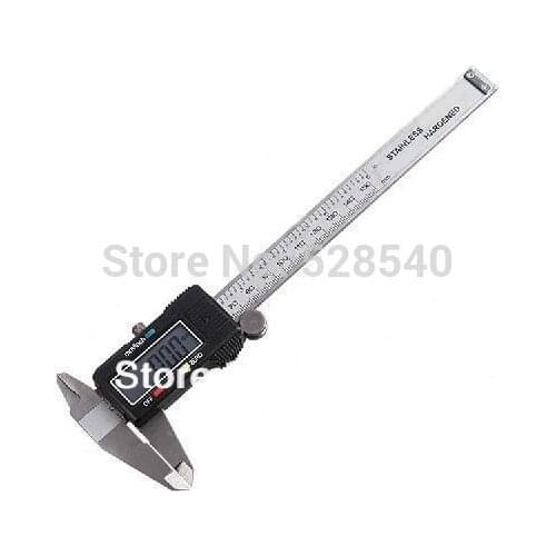 Free shipping Stainless Steel 150mm LCD Electronic Digital Caliper Vernier Micrometer Guage with a Black Box Measure Tool