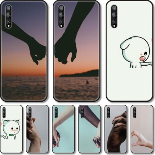 Hand in hand couple Phone Case For Huawei Y 5 6 7 8 9 A P S Pro 2020 2019 Black Shell Cover