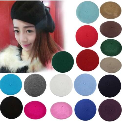 Elegent British Lady Women Knitted Beret Beanie Hats Fashion Tam Cap Hat H9