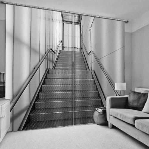 Personality curtains stairs curtains 3D Window Curtains For Living Room Bedroom Customized size