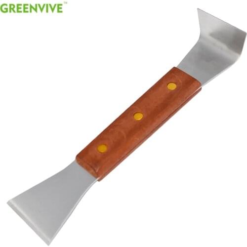 Stainless Steel Beehive Hive Tool Pry Bar Scraper With Wooden Handle Beekeeping Tool