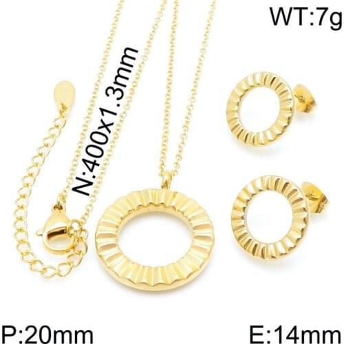 3 Colors Fashion Stainless Steel Jewelry Pendant Earrings Sets For Women Free Shipping SBJZFOBC