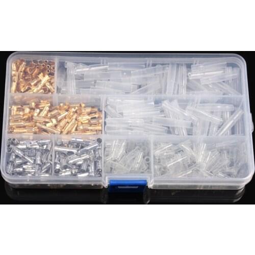 100 Sets 3.9mm Brass Bullet Connectors Plug Crimp Terminals Male & Female Wire Connector With Sleeve Electrical Terminal