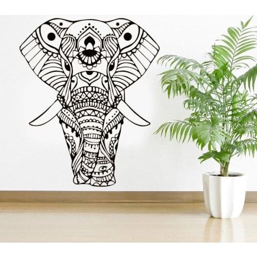 Mandala Yoga Wall StickersBohemia Indian Buddha Elephant Wall Stickers Vinyl Home Living Room Decor Removable Art Wallpaper Z552