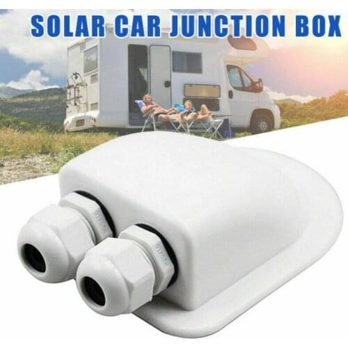 Double Wire Entry Gland Box Solar Panel Roof Wire Entry Gland Box Cable Motorhome White Double Hole RV Yacht Car Accessories