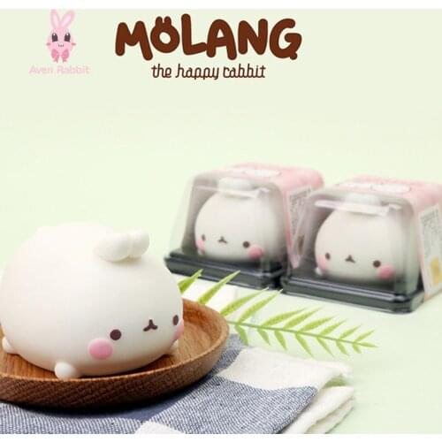 MOLANG Cute Rabbit Soft Rubber Doll Decompression Toys Stress Relief Toy Squeeze Figures Action Kawaii Birthday Gift Mini Model