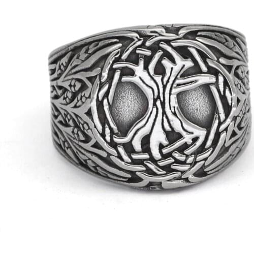 Men norse Stainless steel viking Yggdrasil Tree of Life amulet Ringse viking jewelry