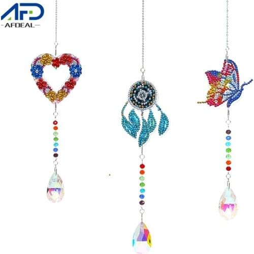 5D DIY Diamond Painting Mosaic Jewelry Kit Window Garden Tree Crystal Hanging Decoration for Home Mosaic Craft