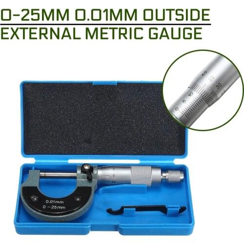 Gauge 0.01mm 0-25mm Outside External Metric Micrometer Machinist Measuring with Box Accurate Measuring Tool