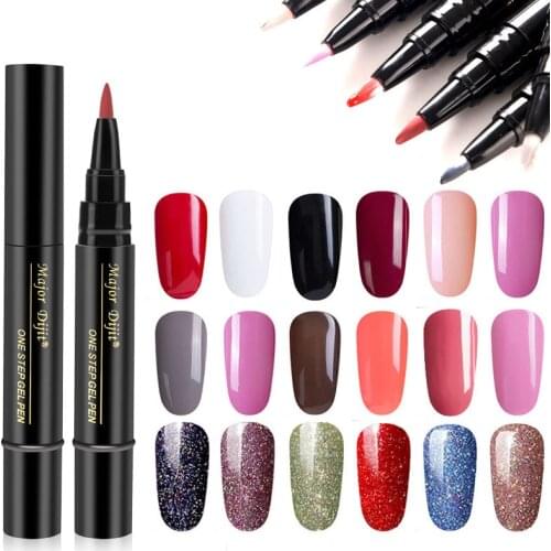 New Fashion 3 In 1 One Step Nail Gel Polish Nail Brush Pen does not need Base Top Coat LED Uv Lamp Gel Lacquer Nail Decoration