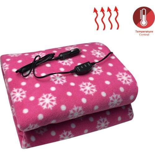 12V Car Electric Heating Blanket Car Energy Saving Warm Electric Blanket Pattern Warmth Shearing Plush Cover