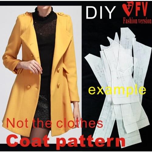 Clothing DIY Overcoat Sewing Pattern Coat Sewing Template Cutting drawing BFY-33