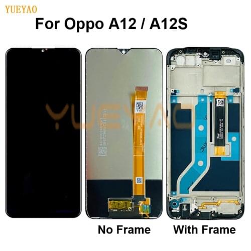 Original 6.2 inch Black For Oppo A12 2020 Global LCD Display Touch Screen Digitizer Assembly / With Frame For Oppo A12s