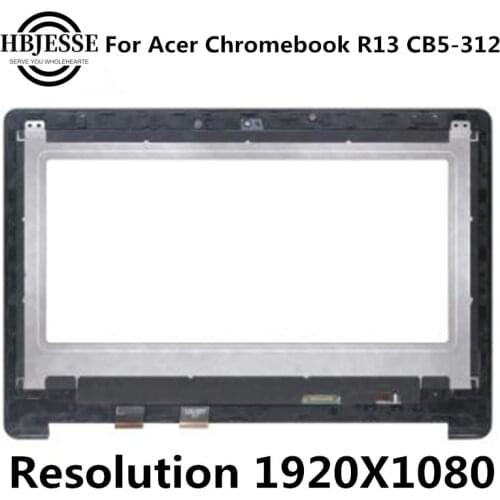 Original 13.3" Touch LCD screen assembly with bezel for Acer Chromebook R13 CB5-312T-K5X4 1920*1080