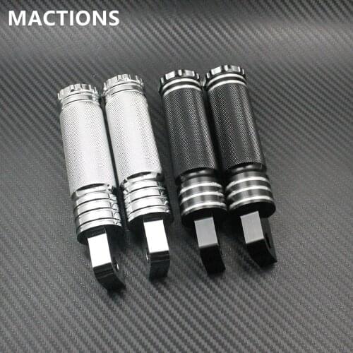 Motorcycle CNC Foot Pegs Front Rear Footrests Pedal Black/Chrome Aluminum For Harley Touring Sportster Softail Dyna XL 883 1200