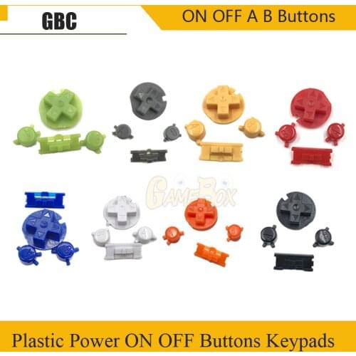 Plastic Power ON OFF Buttons Keypads for Gameboy Color GBC Colorful Buttons for GBC D Pads A B Buttons