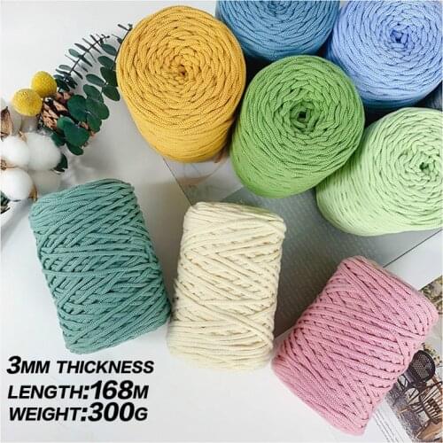 168m/roll Hollow Knitted Crochet Yarns For DIY Handbag Basket Purse Trapillo Nylon Cord Polyester Thread Round Rope Line Woven