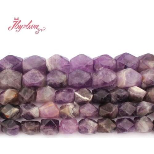 10x14/13x18mm Natural Amethyst A Grade Rectangle Faceted Loose Spacer Stone Beads For DIY Necklace Jewelry Making Strand 15"