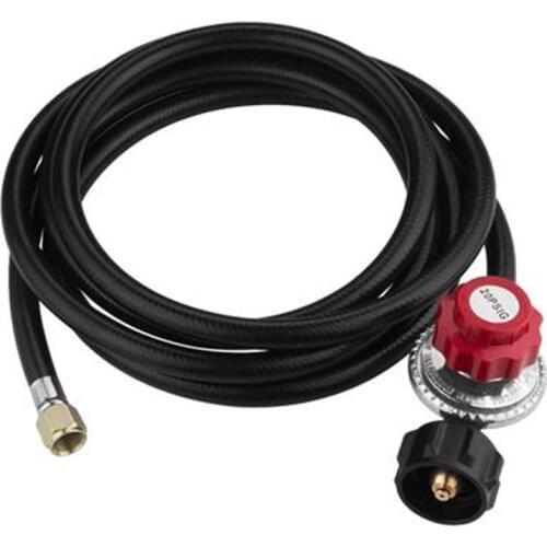 1pcs 5/16'' 20PSI Propane Gas Regulator BBQ Grill Burner Wok Fryer With 46'' Hose Garden Tool Black