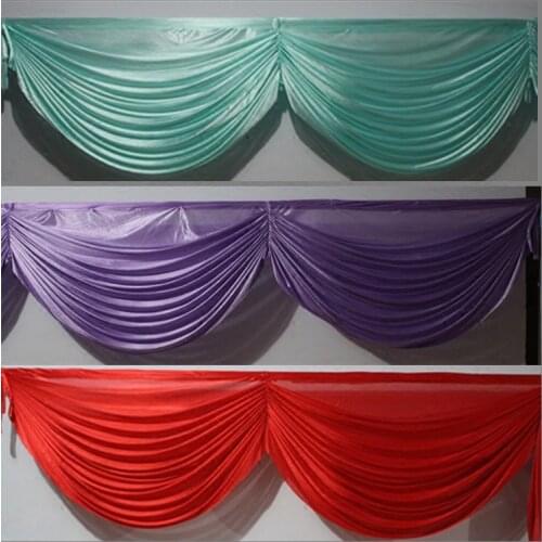 10 Swags Ice Silk Swag for Wedding Backdrop Decoration Table skirt swag total 6m length 2018 Detachabl Wedding Swags