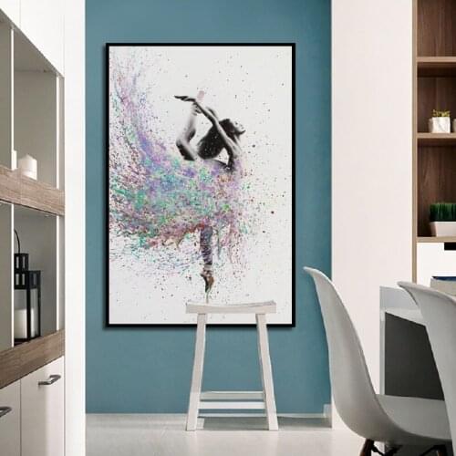 Modern Minimalist Abstract Oil Canvas Painting Ballerina Beauty Art Poster Nordic Decoration Wall Pictures for Girls Room