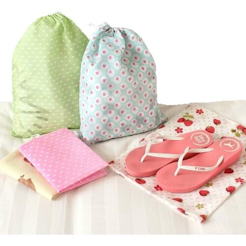New Fashion Non-Woven Fabric Portable Drawstring bags Girls Shoes Bags Women Cotton Travel Pouch Storage Clothes 28.5x33.5cm
