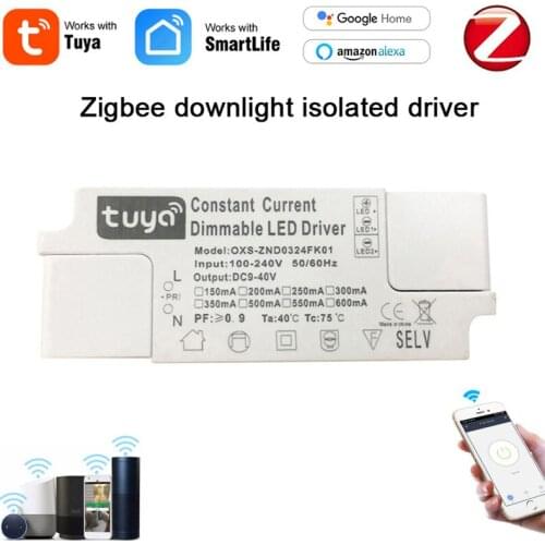 Tuya Smart Dimming Driver Zigbee Dual Color Temperature CW Downlight Spotlight Driver Led Power Supply Support Alexa Google Home