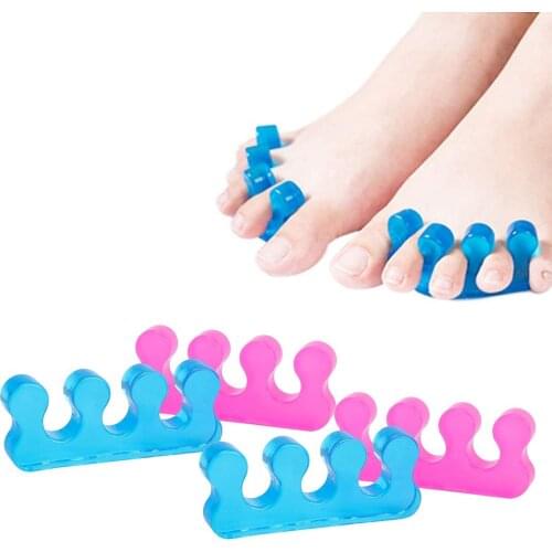 1Pair Toe Separators Pedicure 2 Pcs Soft Gel Protective Toes Straightener Bunion Corrector Washable Toenail Dividers