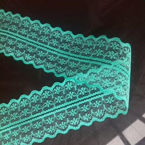 40 mm width of Grass green lace fabric 10 yards / lot DIY clothing accessories Ribbon lace embroidery on both sides
