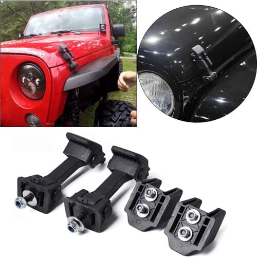 1 Pair Hood Latches Catch Release Kit for Accessories Parts Black