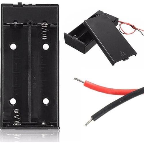 1Pc DC Battery Box Case Storage Holder ON/OFF Switch Wire Battery Case Suitable For 2x 18650 3.7V Battery