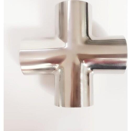 19mm 3/4" Pipe OD Butt Welding Cross 4 Ways Splitter SUS 304 Stainless Steel Sanitary Fitting Spliter Homebrew Beer Wine