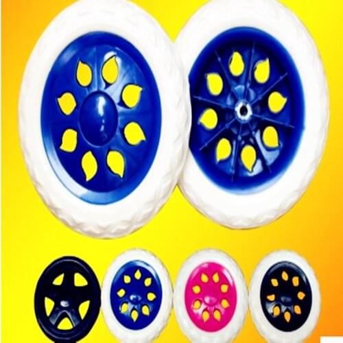 2016 Free Shipping 2 Pieces/pair Foaming round mute wheels 15cm diameter Colorful Portable Folding Trolley Car Wheel 4 tyle