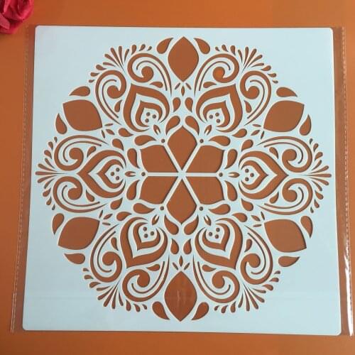 30 * 30 cm large round flower mandala diy stencil painting scrapbook coloring engraving album decoration template stencil