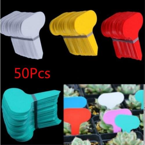 50Pcs T-type Plastic Nursery Tray Garden Plant Label Thick Tags Mark Garden Pots Planters Plant Labels Plant Tag Label