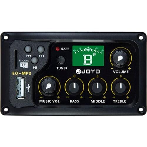 Authentic! JOYO EQ-MP3 3 Bands EQ Acoutsic guitar Equalizer Independent Music Volume control w/ Guitarra tuner and TF card slot