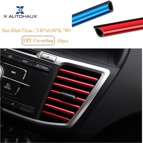 X AUTOHAUX 10pc Car-styling Chrome Car Air Conditioner Outlet Grille Decoration U Shape Car Interior Accessories 8 kinds Styling