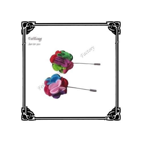 1.5inch Felt flowers 50pcs/lot Handmade Fabric Brooch Wedding Brooch Lapel Pins Fashion Flower Brooch for men