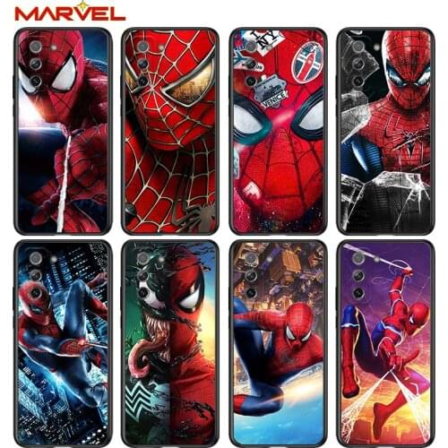 Spiderman Marvel for Samsung Galaxy S21 Ultra Plus Note 20 10 9 8 S10 S9 S8 S7 S6 Edge Plus Black Phone Case