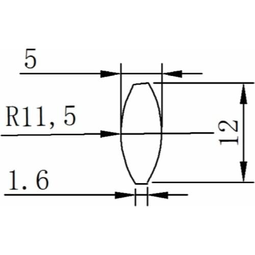 Double Convex Lens Diameter 12mm Focal Length 12mm H-K9L Glass Lens Optical Glass Optical Lens