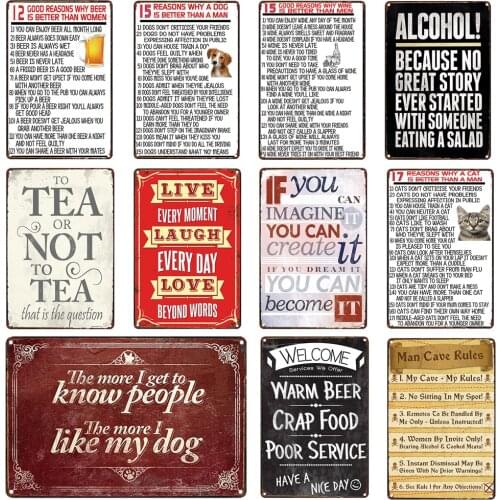Good Reasons Why Beer is Better Than Women Funny Home Decor Tin Signs Vintage Metal Bar Pub Posters Plate