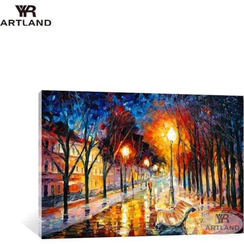 Classic street scenery wall painting home decoration Hand painted canvas oil painting wall art poster for living room bedroom